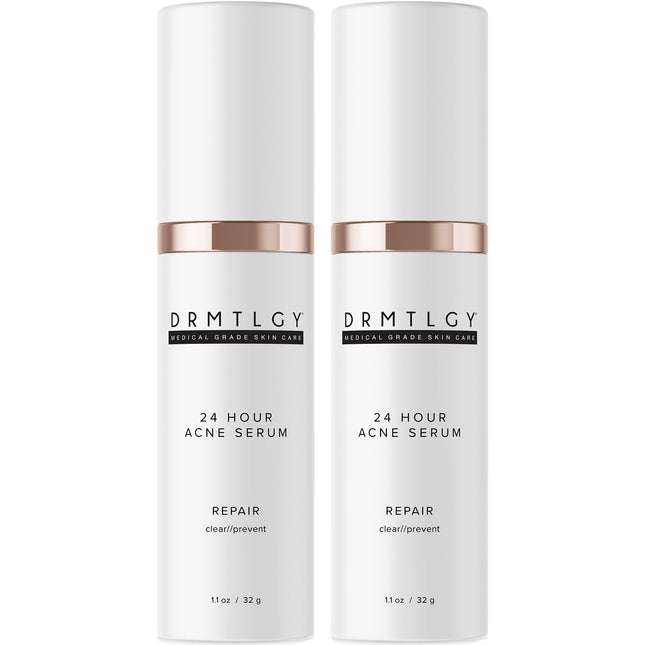 DRMTLGY Acne Spot Treatment and Cystic Acne Treatment. Acne Serum with Micronized Benzoyl Peroxide 5% and Glycolic Acid. 1.1 oz 2 pack