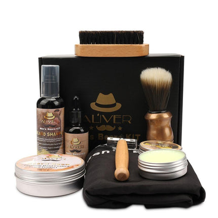 Men's Beard Care Kit with Oil, Balm, Brush, and Razor
