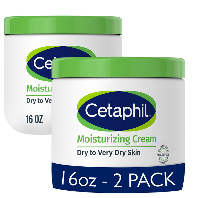 Cetaphil Face & Body Moisturizer Hydrating Moisturizing Cream for Dry to Very Dry Sensitive Skin NEW 16 oz 2 Pack Fragrance Free Non-Comedogenic Non-Greasy