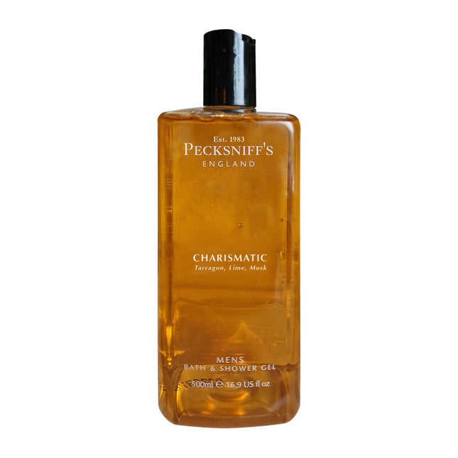 Pecksniffs Mens Luxurious Moisturizing Bath & Shower Gel | Premium Cleansing Mens Body Wash | Captivating Fougere Accord Mens Shower Gel | Charismatic Scent | 500ml