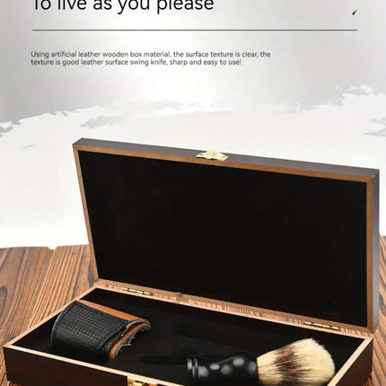 3-Piece Shaver Kit with Straight Edge Razor and Brush