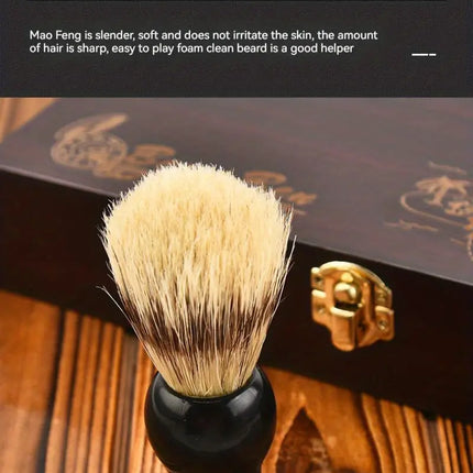 3-Piece Shaver Kit with Straight Edge Razor and Brush