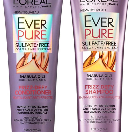 LOreal Paris EverPure Frizz-defy Bundle: Shampoo & Conditioner 8.5 Ounce Each