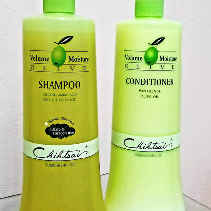 Chihtsai Volume Moisture Olive Shampoo & Conditioner Set Sulfate and Paraben free (34 Fl.oz)