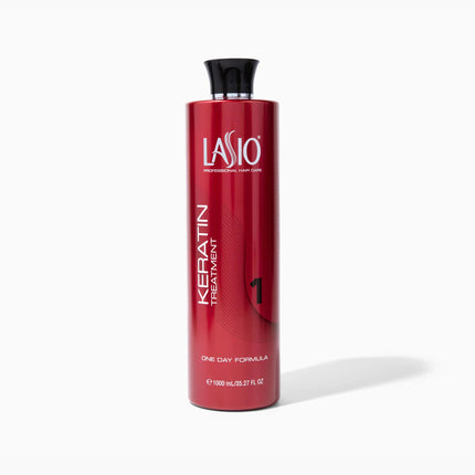 Lasio Keratin Treatment One Day Formula – Infused with Amber Extract – Lightweight Conditioner – Frizz Free – Reduce 90% Curls Quickly – Fume Free – Professional Salon Level Grade – 35.27 Fl. Oz