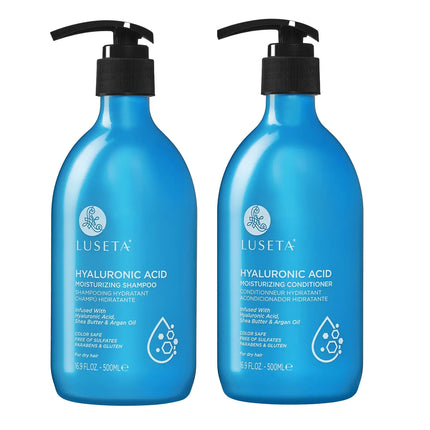 Luseta Hyaluronic Acid Moisturizing Shampoo & Conditioner Set for Dry and Damaged Hair Sulfate Free Shampoo and Conditioner for Women Infused with Argan Oil and Shea Butter Paraben-Free2 x 16.9oz