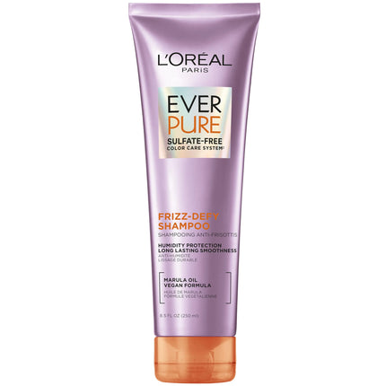 LOreal Paris Sulfate Free Frizz Defy Shampoo Frizz Control Hair Care with Marula Oil EverPure 8.5 Fl Oz (Packaging May Vary)
