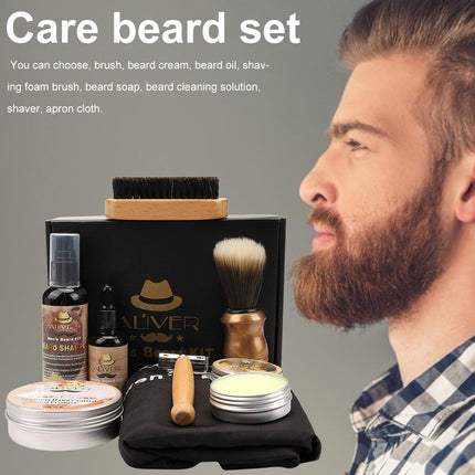 Men's Beard Care Kit with Oil, Balm, Brush, and Razor