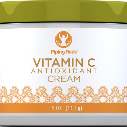 Piping Rock Vitamin C Cream | 4oz | Dark Spot Masker for Face Skin & Eyes | Free of Parabens SLS & Fragrances