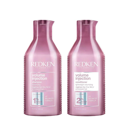 Redken Volume Injection Shampoo & Conditioner Set | Adds Volume Lift and Body to Flat Hair | Soft Shiny Finish | Paraben Free