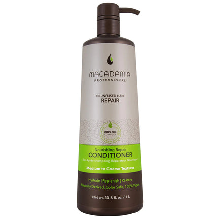 Macadamia Professional Hair Care Sulfate & Paraben Free Natural Organic Cruelty-Free Vegan Hair Products Nourishing Repair Hair Conditioner 33.8 oz Green