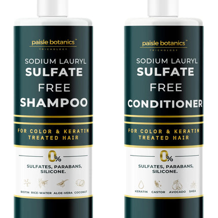 Sodium Lauryl Sulfate Free Shampoo and Conditioner Set Sulfate Free Shampoo and Conditioner For Color Treated Hair ALL NATURAL Women & Men Shampoo and Conditioner SLS Paraben and Sulfate Free Shampoo