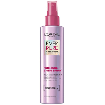 L’Oréal Paris Sulfate Free Moisture 21-in-1 Leave-In Conditioner for Dry Hair EverPure 6.7 fl oz